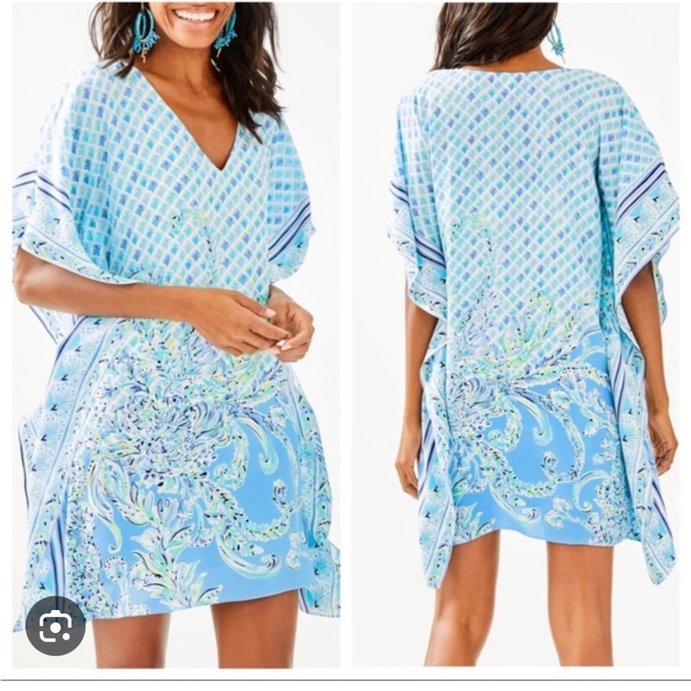 Lilly Pulitzer 2pc Linda Marie Silk Caftan Dress Size XXSX